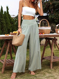 kkboxly  High Waist Wide Leg Pants, Casual Loose Solid Pants For Spring & Summer, Women's Clothing
