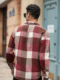 kkboxly  Mens Long Sleeve Flannel Plaid Shirt Jacket Casual Button Down Shirt