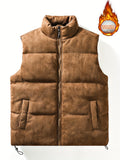 Men's Winter Vest, Lightweight Sleeveless Thermal Zip Up Tops For Men's Winter Outdoor