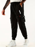 kkboxly Classic Design Multi Pocket Cargo Pants, Men's Casual Loose Fit Drawstring Cargo Pants/Joggers For Spring Summer Outdoor