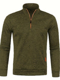 kkboxly Autumn And Winter Men's Neckline Zipper Sweater Sleeve Light Fleece Stylish Top Sweater Coat