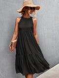kkboxly  Ruffle Hem Halter Neck Dress, Casual Sleeveless Dress For Spring & Summer, Women's Clothing