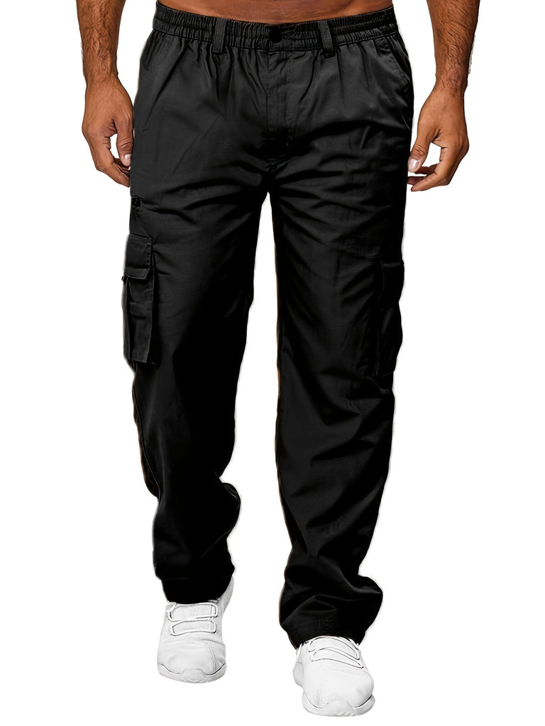 kkboxly Men's Stylish Cargo Jogger Pants - Drawstring Sweatpants With Pockets for Outdoor Sports