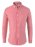 Men's Formal Classic Design Vertical Striped Button Up Shirt, Male Clothes For Spring And Fall Business Occasion