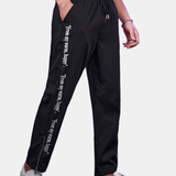kkboxly  Zipper Design, Men's Letter Pants, Drawstring Pocket Casual Comfy Trousers