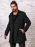 kkboxly  Plus Size Men's Solid Fleece Coat Fashion Casual Elegant Tops Button Up Jacket For Fall Winter, Men's Clothing