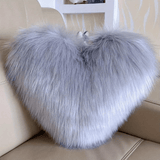 Pink Imitation Wool Love Heart Pillow Plush Sofa Pillow Cushion Including Pillow Core for Girls Bedside Christmas, Halloween Gift
