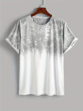 kkboxly Men's Comfy Gradient T-shirt, Graphic Tee Men's Summer Outdoor Clothes, Men's Clothing, Tops For Men