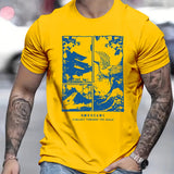 kkboxly kkboxly Japanese Style Painting Print Men's T-shirt, Crew Neck Short Sleeve Tops, Graphic Tee Men's Summer Clothes, Men's Outfits