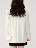 kkboxly  Solid Button Front Blazer, Casual Lapel Long Sleeve Blazer For Office & Work, Women's Clothing