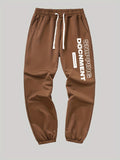 "Snipping Document" Casual Graphic Drawstring Joggers, Men's Pants For Spring Fall Outdoor