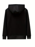 kkboxly  Warm Fleece Solid Hooded Winter Hooded Jacket, Men's Casual Stretch Zip Up Jacket Coat For Fall Winter