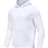 kkboxly  Men's Solid Color Hoodies, Casual Loose Fit Drawstring Hooded Sweatshirt With Pocket Best Sellers