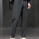 kkboxly  Plus Size Men's Solid Pants Casual Fashion Pants For Spring Fall Winter, Men's Clothing
