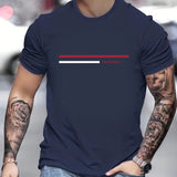 kkboxly  Men's Casual Plus Size "NAUTICA" Graphic T-Shirt, Fashion Stretch Comfortable Tees, Summer Large Loose Male Clothing