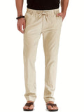 2025 kkboxly  Men's Loose Elastic Waist Solid Color Business Casual Trousers, Men's Outfits