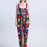 kkboxly  Abstract Print Overall Jumpsuit, Casual Button Overall Jumpsuit For Spring & Summer, Women's Clothing