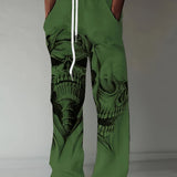 kkboxly kkboxly  Men's Drawstring Wide Leg Pants Beach Pant Trendy Pattern Casual Baggy Pants Yoga Trousers Streetwear Hiphop Rapper Style