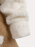 kkboxly  Plus Size Men's Contrast Color Fleece Jacket Fashion Casual Thick Coat For Fall Winter, Men's Clothing