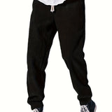 kkboxly  Drawstring Waffle Pattern Sweatpants Loose Fit Pants Men's Casual Joggers For Men Winter Fall Running Jogging