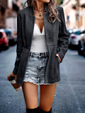 kkboxly   Lapel Neck Blazer, Elegant Long Sleeve Blazer For Office & Work, Women's Clothing