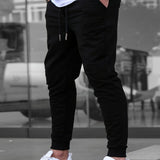 kkboxly kkboxly  Solid Color Men's Spring Summer Thin Drawstring Sweatpants With Pockets For Outdoor, Running Jogging