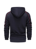 kkboxly  Men's Breast Zipper Pocket Zip-Up Hooded Jacket, Casual Hoodie For Sports, Running