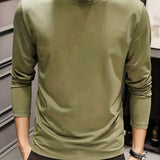 kkboxly  Men's Casual Comfy Solid Long Sleeve T-Shirt, Men's Clothes For Spring Summer Autumn, Tops For Men