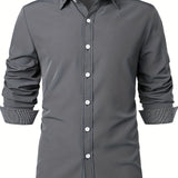 kkboxly  Men's Button Down Plaid Collar  Long Sleeve Shirt, Business Casual Dress Shirts
