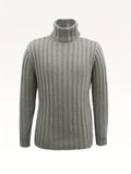 kkboxly  Turtle Neck Knitted Cable Sweater, Men's Casual Warm Solid Color Middle Stretch Pullover Sweater For Fall Winter