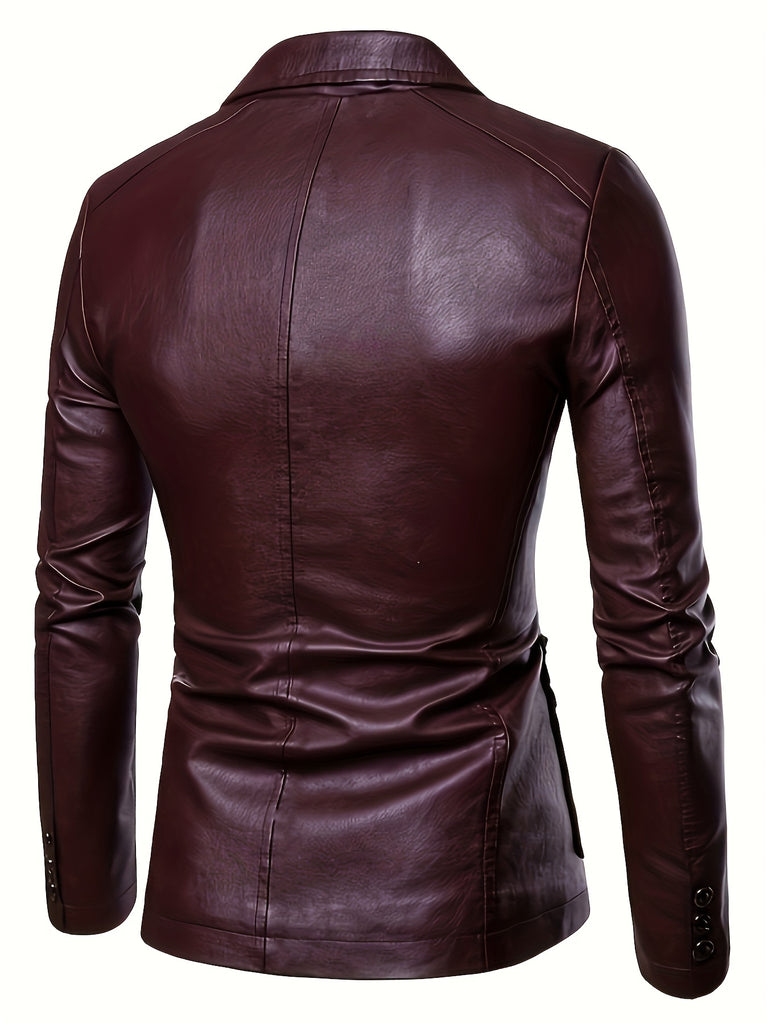 kkboxly  Waterproof and Windproof Men's Faux Leather Cycling Jacket - Stylish and Comfortable Slim Fit Outdoor Clothing