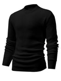 kkboxly  All Match Knitted Sweater, Men's Casual Warm Mid Stretch Round Neck Pullover Sweater For Fall Winter