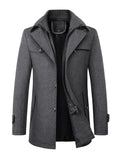 kkboxly Men's Business Casual Thick Wool Coat - Stay Warm & Look Slim This Winter!