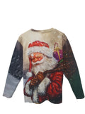 kkboxly  Christmas Series Men's Graphic Design Crew Neck Long Sleeve Active T-shirt Tee, Casual Comfy Shirts For Spring Summer Autumn, Men's Clothing Tops