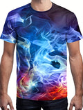 kkboxly  Plus Size Tees For Men, 3D Print Trendy Oversize Short Sleeve T-shirts, Summer Oversized Tops, Best Seller Gifts