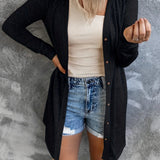 kkboxly  Long Sleeve Oversized Top, Button Up Casual Top, Women's Clothing