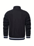 kkboxly  Men's Casual Baseball Jacket Coat Regular Fit College Hipster Windbreaker For Spring Autumn