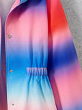 Tie Dye Long Sleeve Zip Front Hooded Jacket For Girls Spring Fall Gift