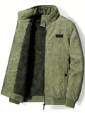 kkboxly  Men's Zip-Up Collar Corduroy Cotton Jacket
