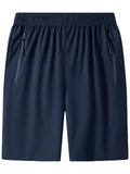 Quick Drying Comfy Shorts, Men's Casual Zipper Pockets Shorts For Summer Gym Workout Training