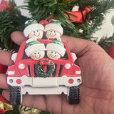 Christmas Family Car Resin Ornament - Festive Garden & Home Decor Hanging Charm