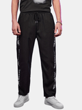 kkboxly  Zipper Design, Men's Letter Pants, Drawstring Pocket Casual Comfy Trousers