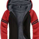 PLUS SIZE Men's Winter Heavyweight Fleece Sherpa Lined Zipper Hoodie Sweatshirt Men's Clothes