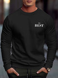 kkboxly  ' Yes Boss ' Print Crew Neck Sweatshirt Pullover For Men Solid Color Sweatshirts For Spring Fall Long Sleeve Tops