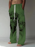 kkboxly kkboxly  Men's Drawstring Wide Leg Pants Beach Pant Trendy Pattern Casual Baggy Pants Yoga Trousers Streetwear Hiphop Rapper Style