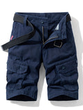 kkboxly Men's Casual Cotton Drawstring Shorts With Button Pockets, Male Clothes For Summer [Belt Not Included]