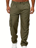kkboxly Men's Stylish Cargo Jogger Pants - Drawstring Sweatpants With Pockets for Outdoor Sports