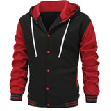 kkboxly  Hoodie Baseball Jacket, Hooded Varsity Baseball Jacket Letterman Jacket, Men’s Coat For Spring Fall