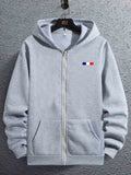 kkboxly  Color Blocks Print Men's Hooded Coat Casual Long Sleeve Hoodies With Zipper Gym Sports Hooded Jacket For Spring Fall