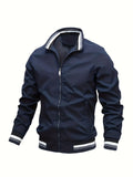 kkboxly  Men's Casual Baseball Jacket Coat Regular Fit College Hipster Windbreaker For Spring Autumn